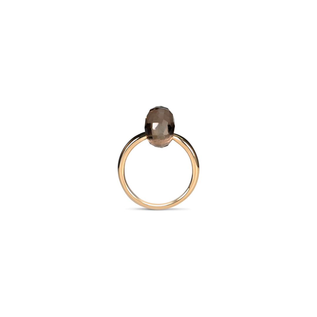 Mini Aurora Ring with Smoky Topaz in 18K Gold
