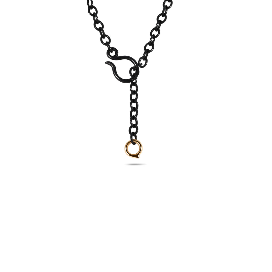 Slice Chain Necklace in 18K Gold and Blackened Sterling Silver