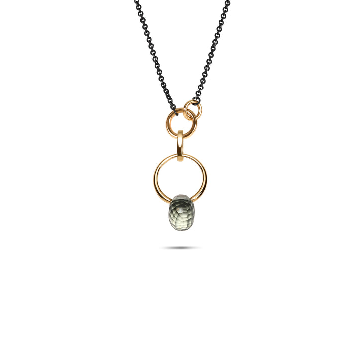 Loving Chain Necklace In 18K Gold and Blackened Sterling Silver