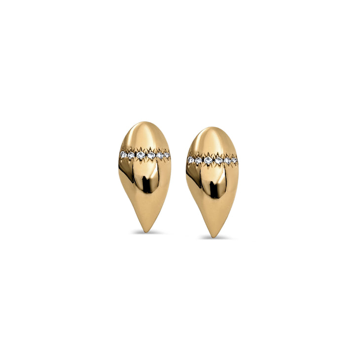 Small Diamond Pave Claw Earrings 18K