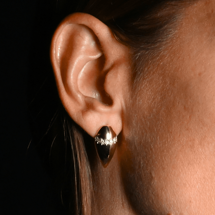 Small Diamond Pave Claw Earrings 18K