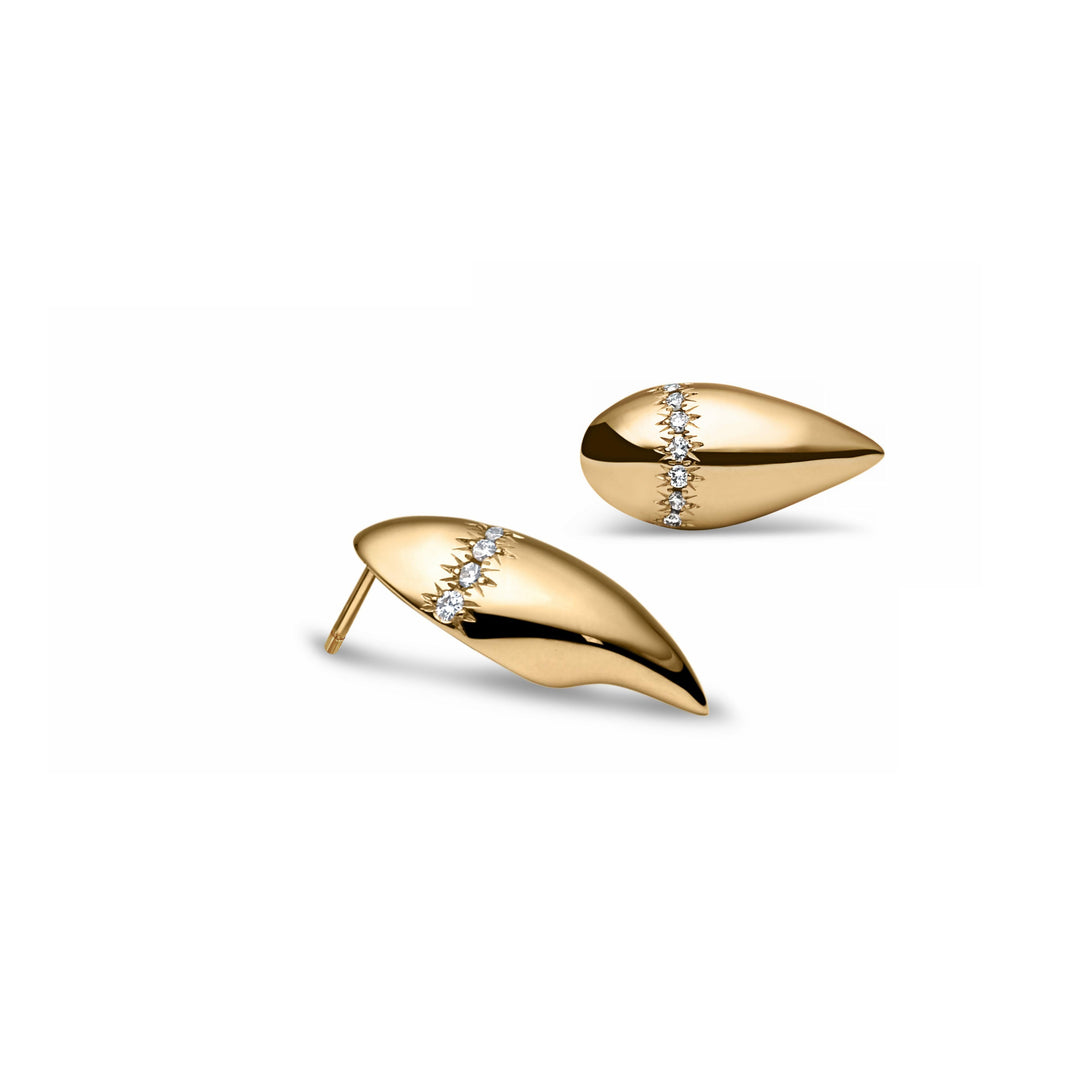 Small Diamond Pave Claw Earrings 18K