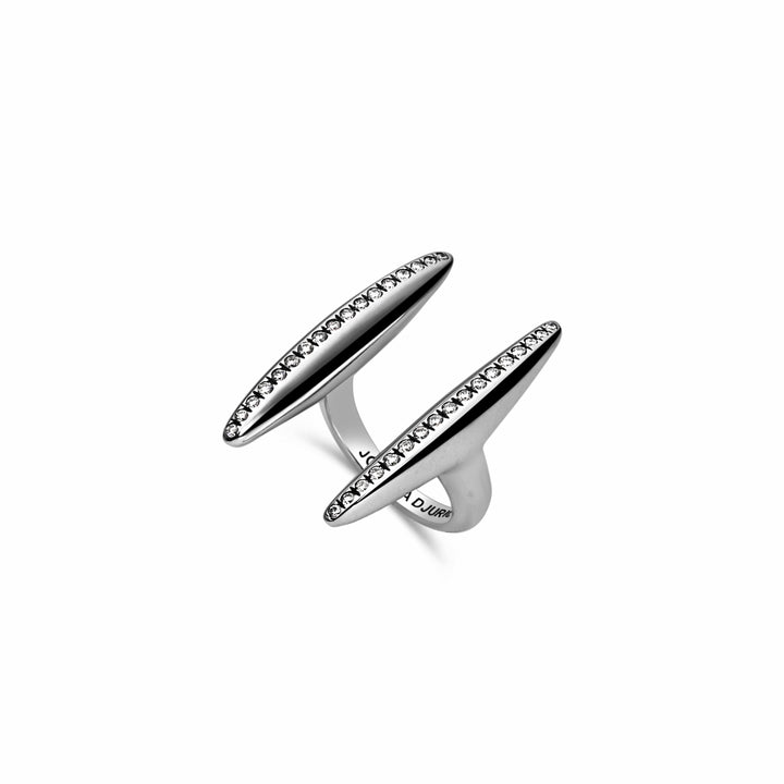 Crevice Diamond Pave Ring