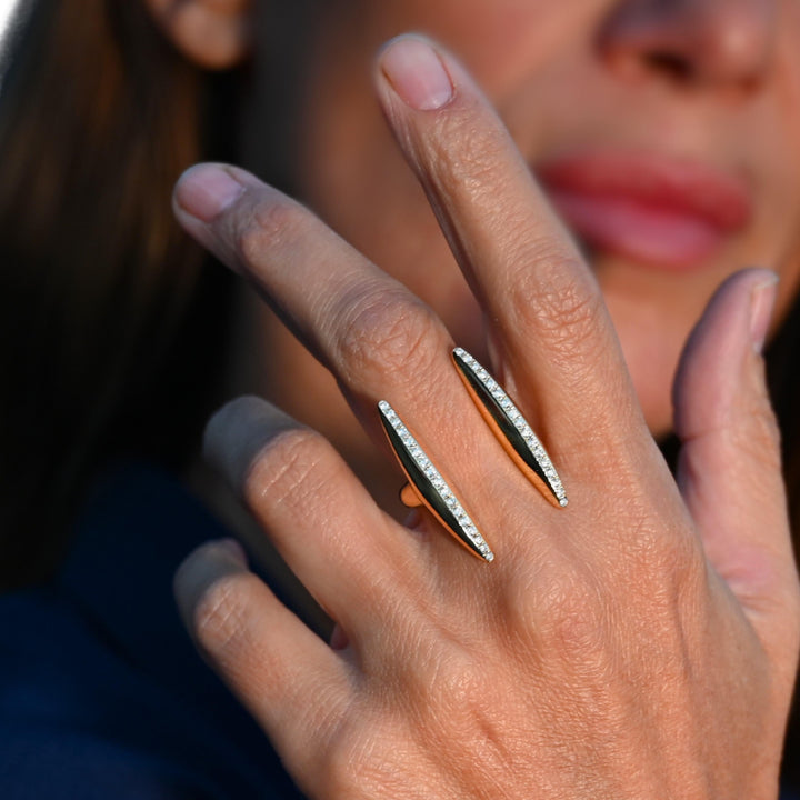 Crevice Diamond Pave Ring