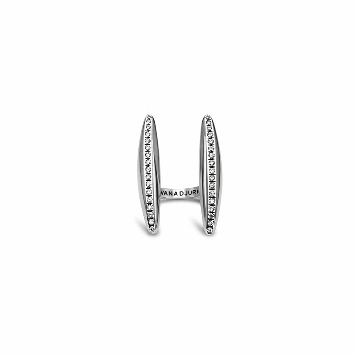 Crevice Diamond Pave Ring