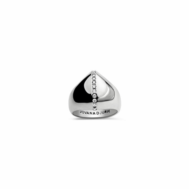 Kiss Signet Diamond Ridge Ring