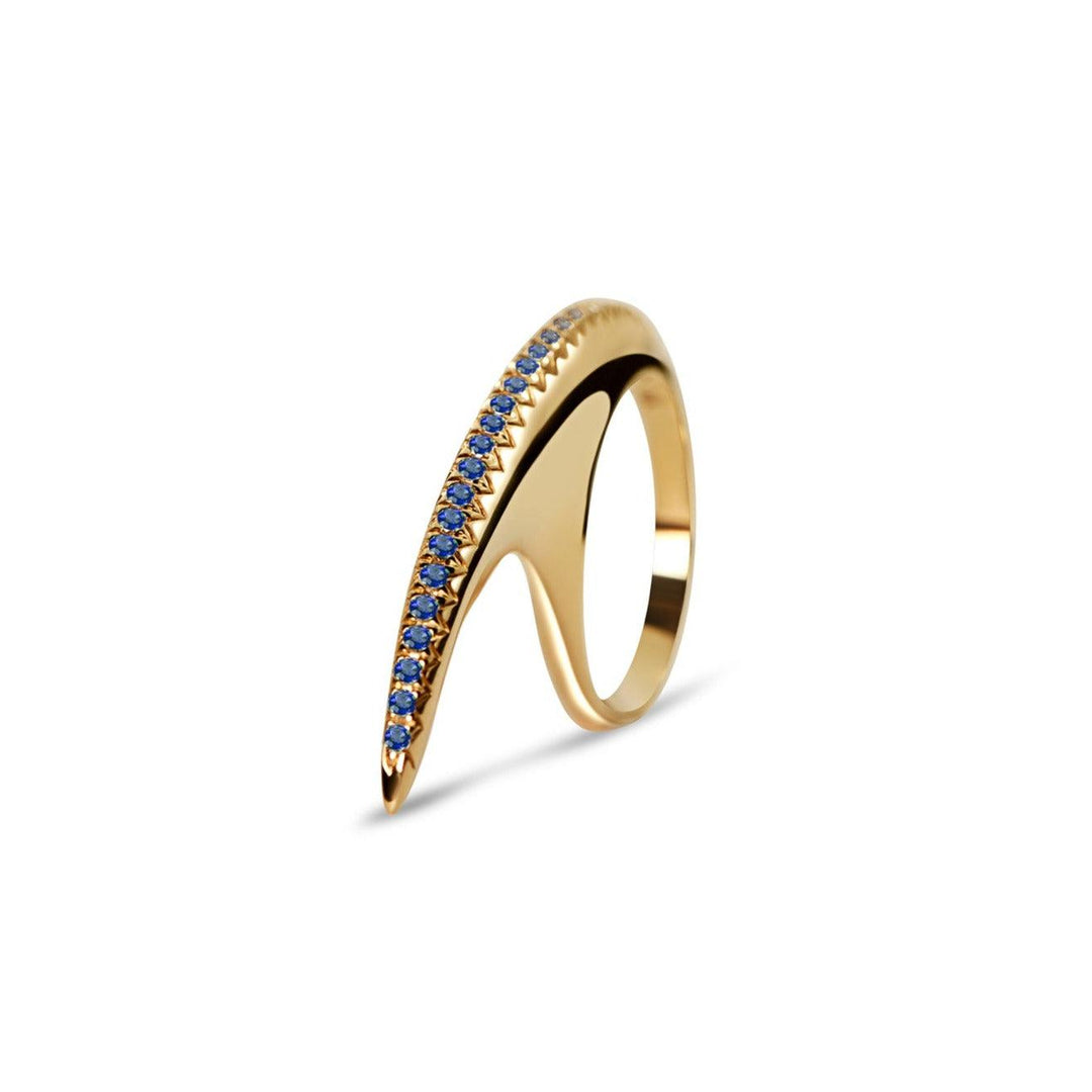 Medium Blue Sapphire Ridge Slice 18K