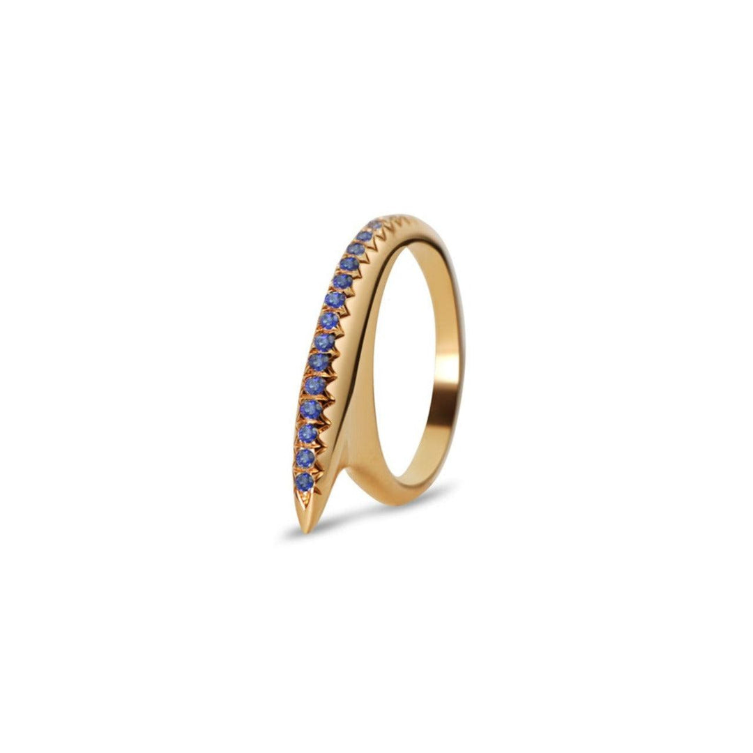 XSmall Blue Sapphire Ridge Slice 18K