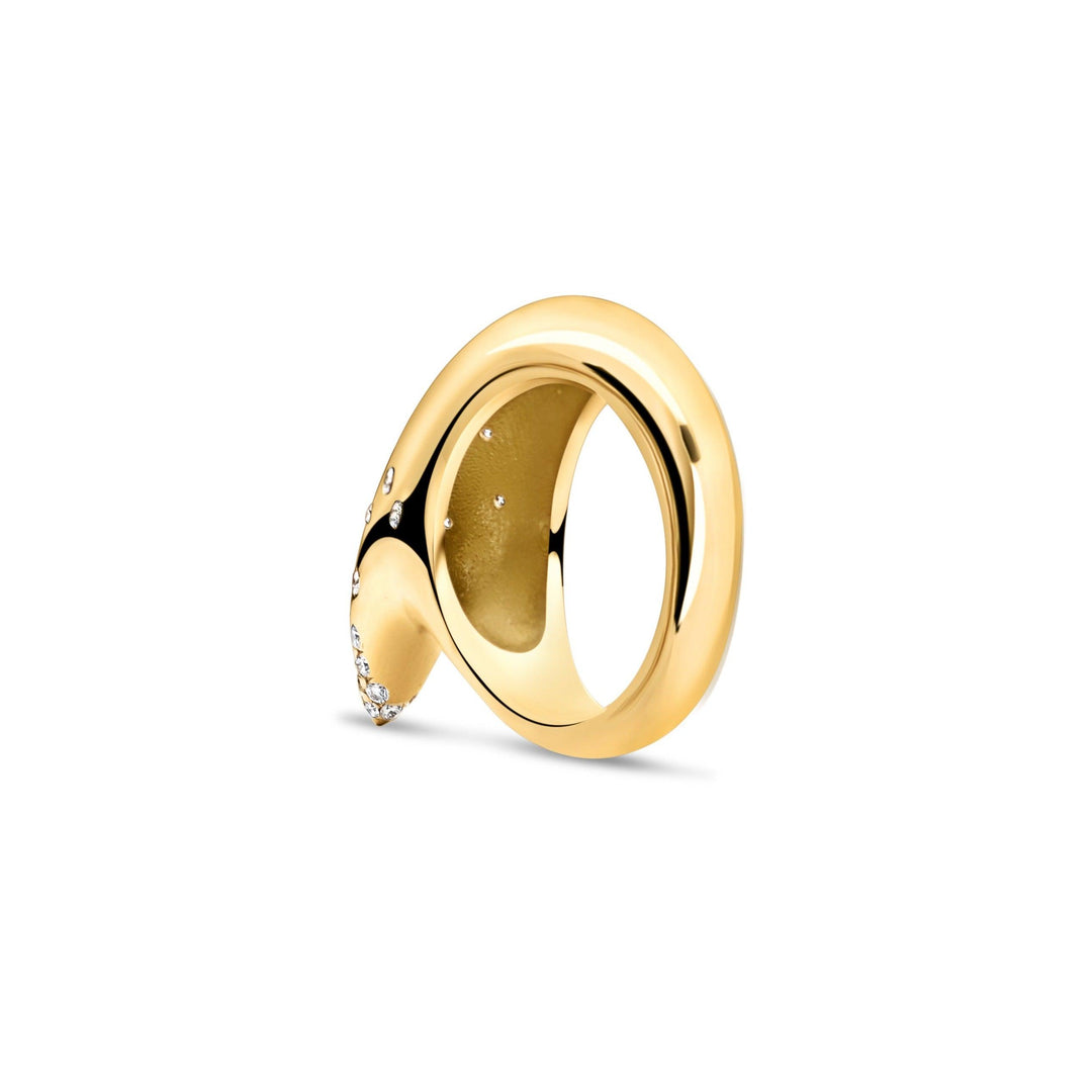 Medium Crescent Diamond Disperse Ring 18K