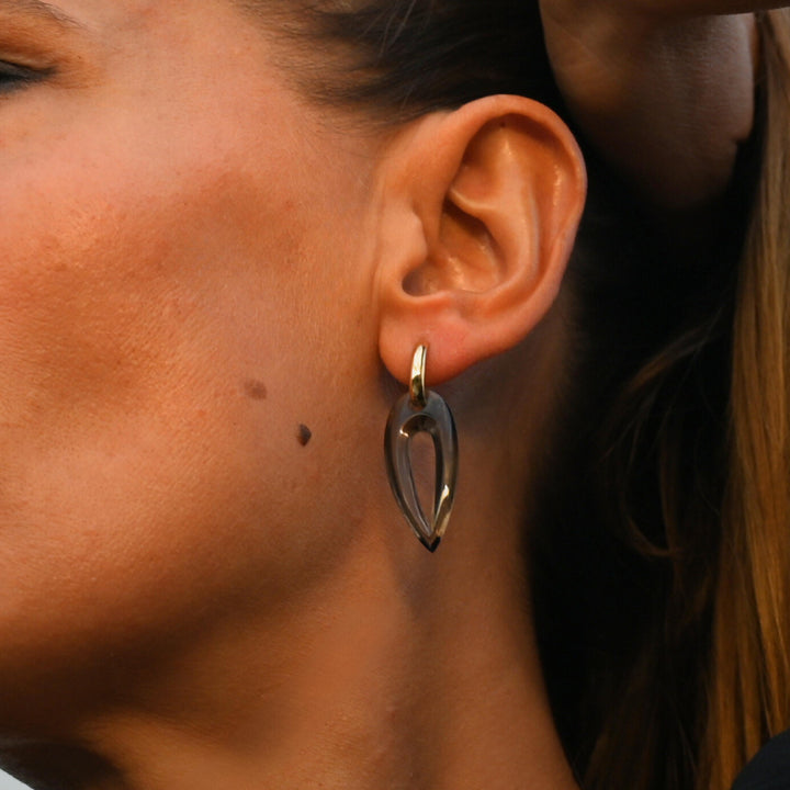 Smokey Topaz M Seeker Earrings 18K