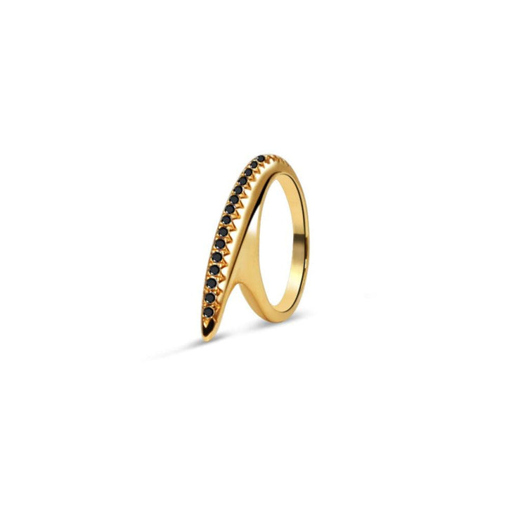 Small Black Diamond Ridge Slice 18K