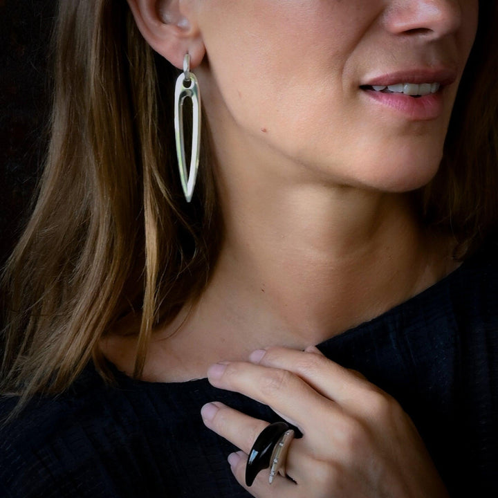 Large Seeker Earrings Silver
