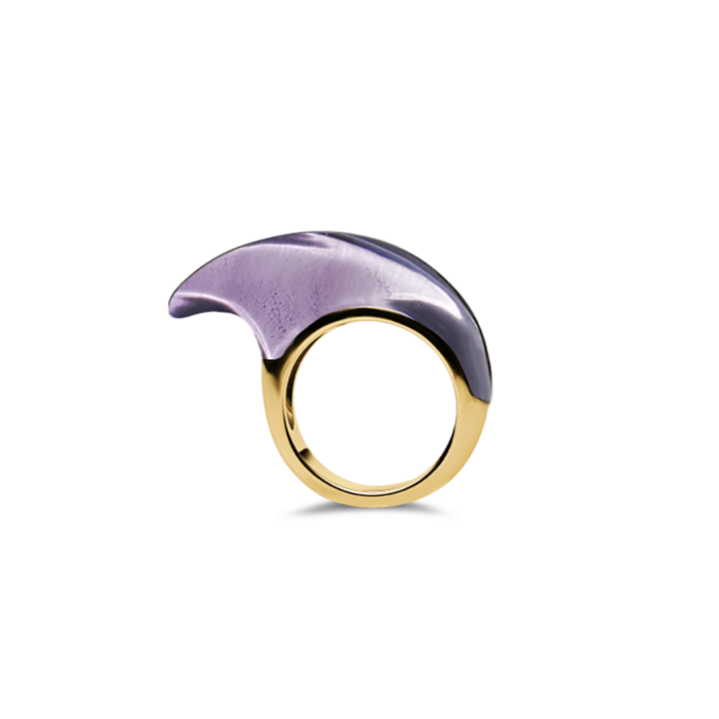 Amethyst M Crescent Ring 18K