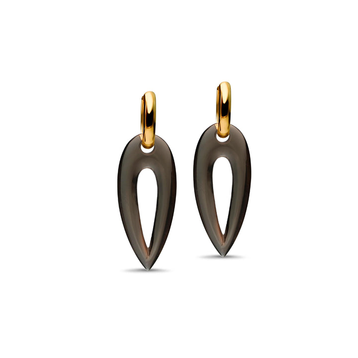 Smokey Topaz M Seeker Earrings 18K