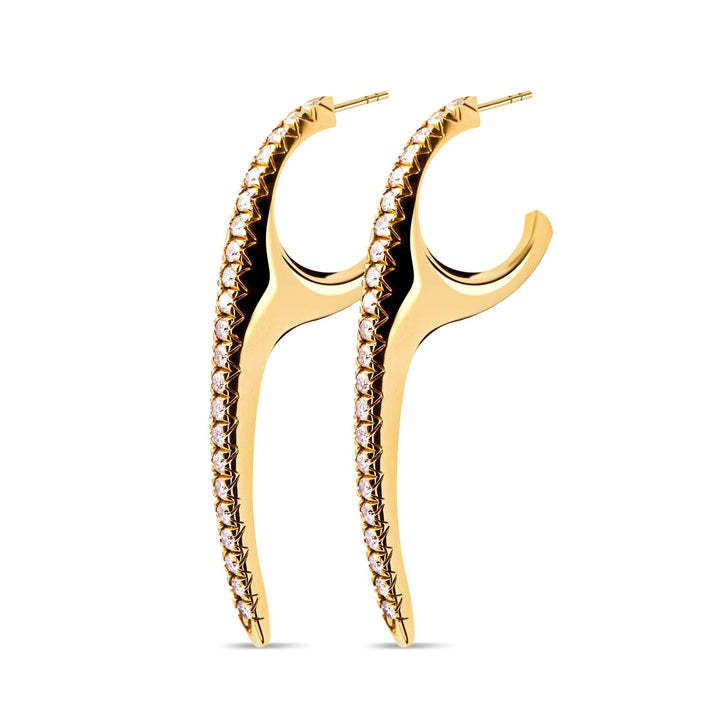 Medium Slice Diamond Hoops 18K