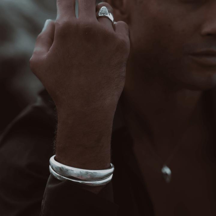 Men's Blank Slate Silver Cuff