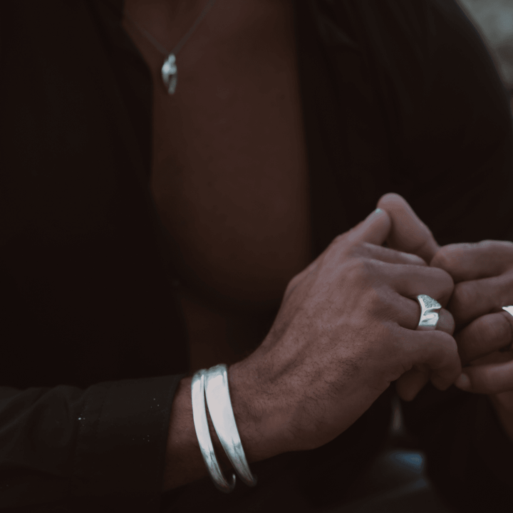 Men's Blank Slate Silver Cuff