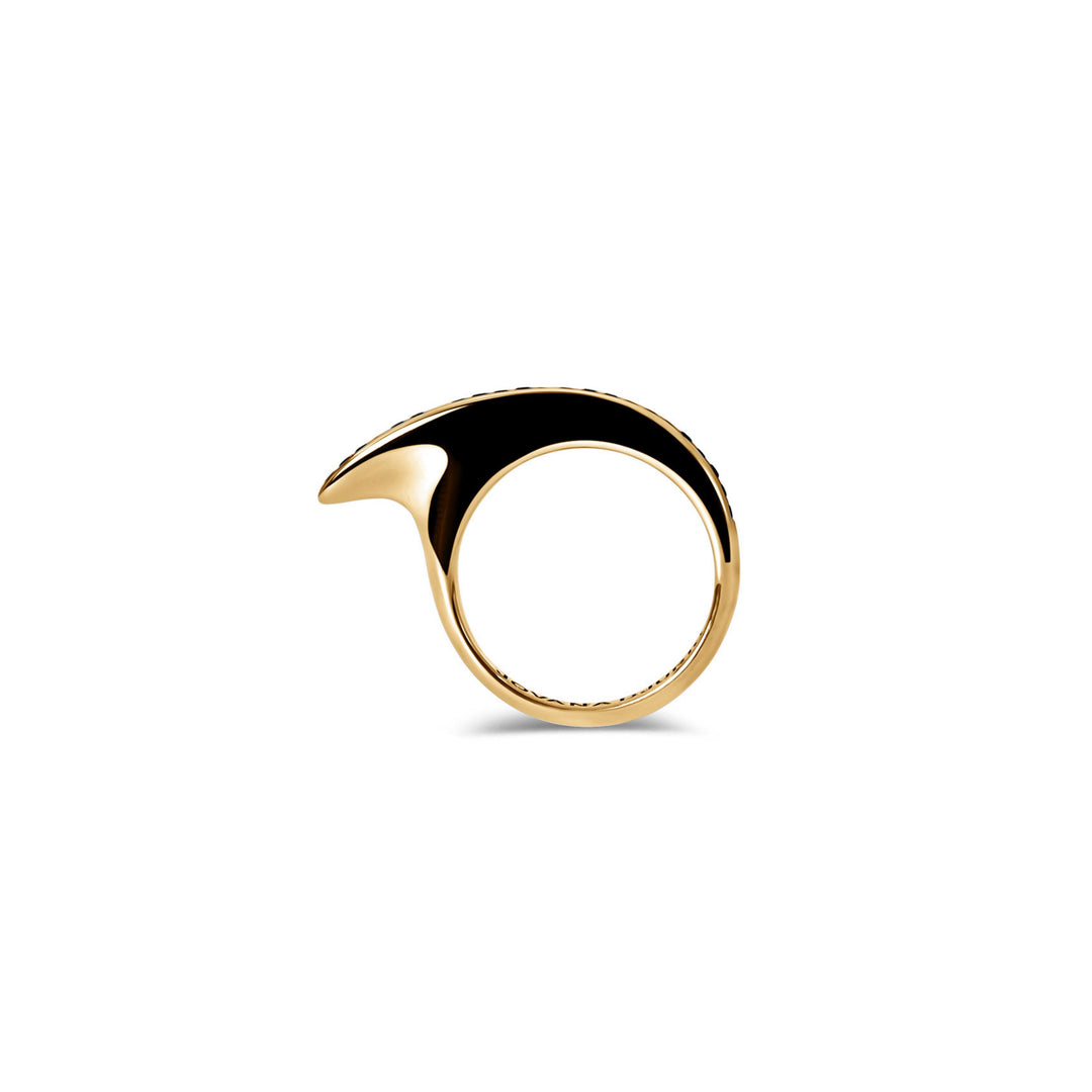 Slice II Black Diamond Pave Ring Gold