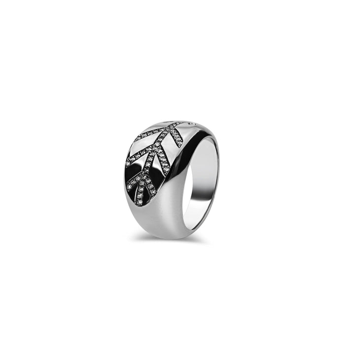 Tree of Life Messenger Diamond Ring Silver