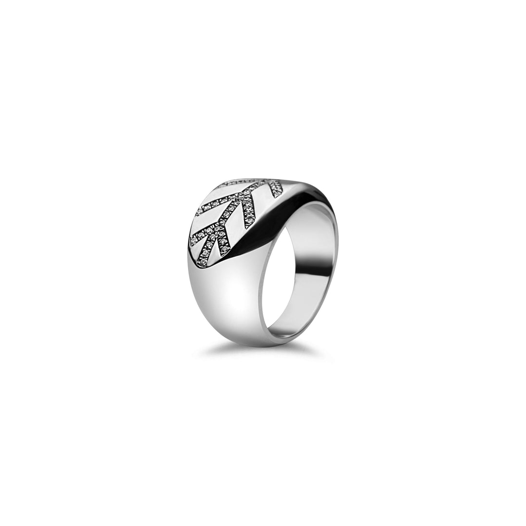 Tree of Life Messenger Diamond Ring Silver