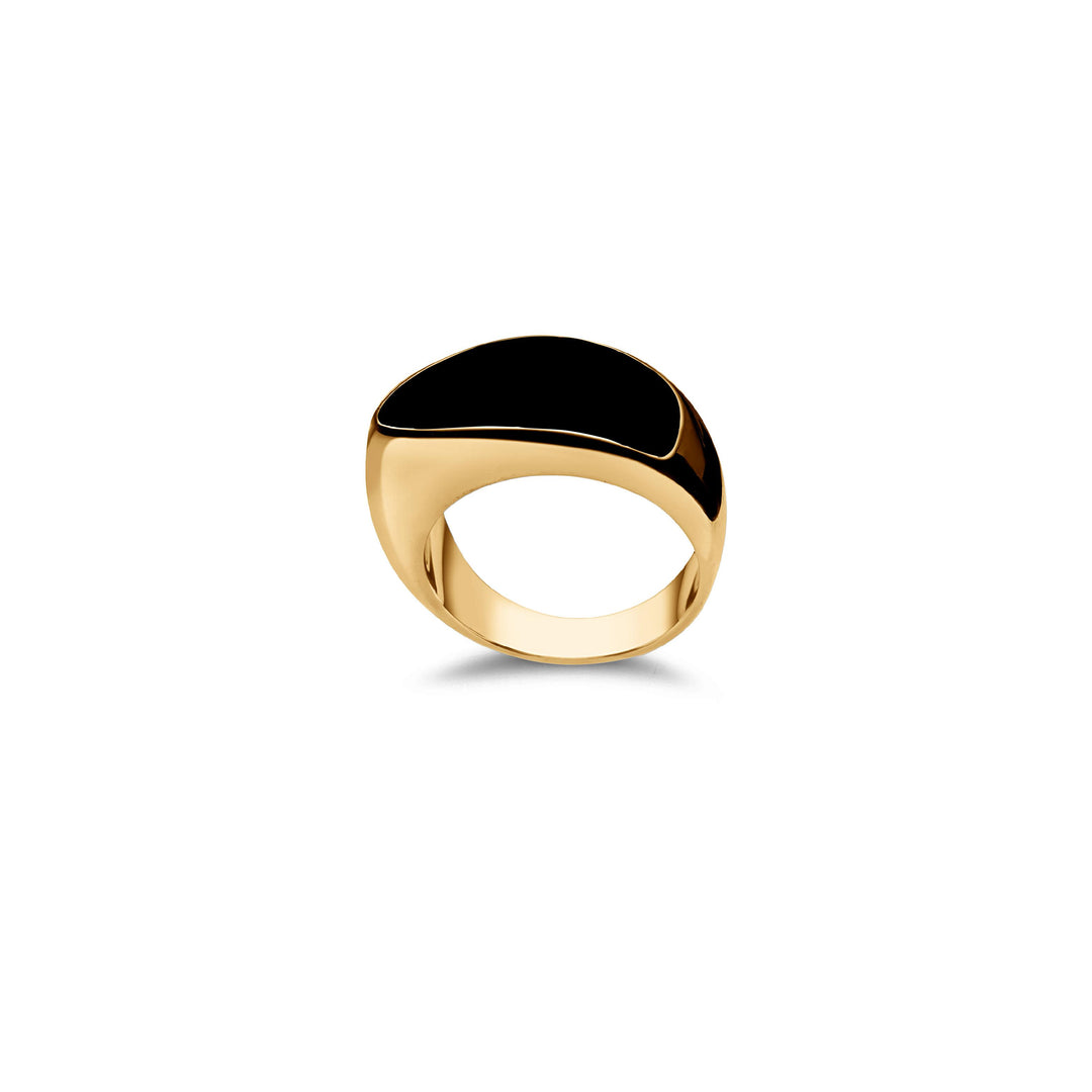 Onyx Messenger Ring Gold