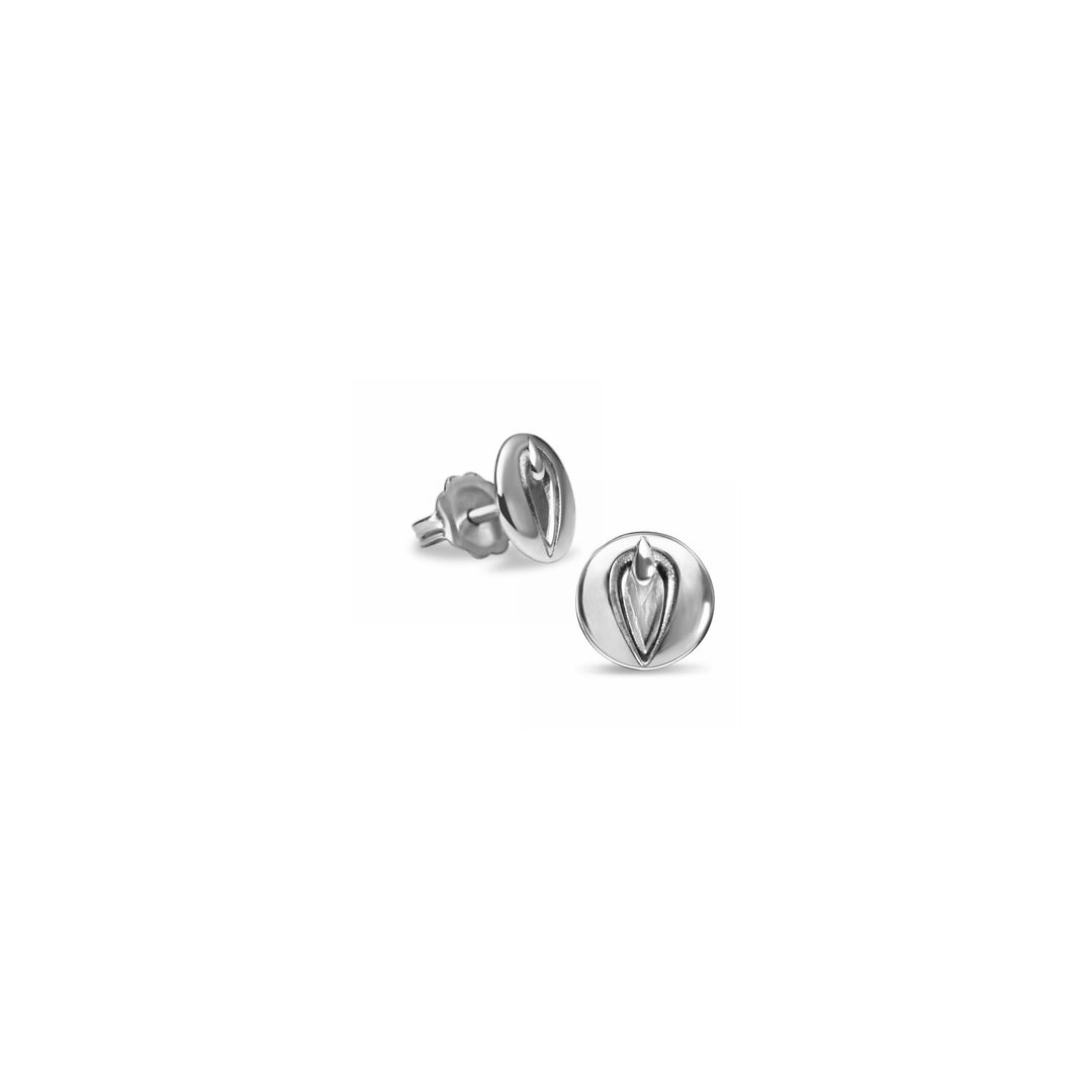 Pussy Prophecy Disc Earrings Silver