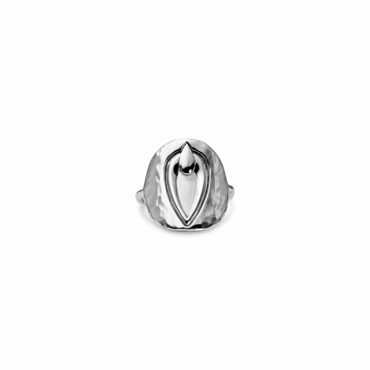 Pussy Prophecy Medallion Ring Silver