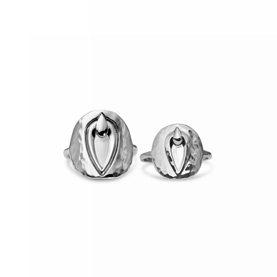 Pussy Prophecy Disc Ring Silver