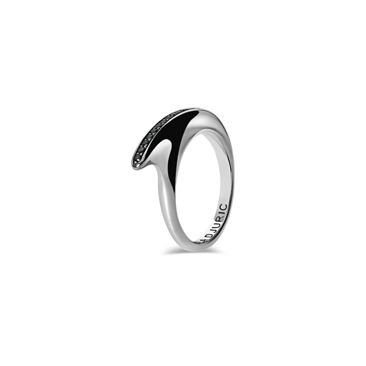Slice II Black Diamond Pave Ring Silver