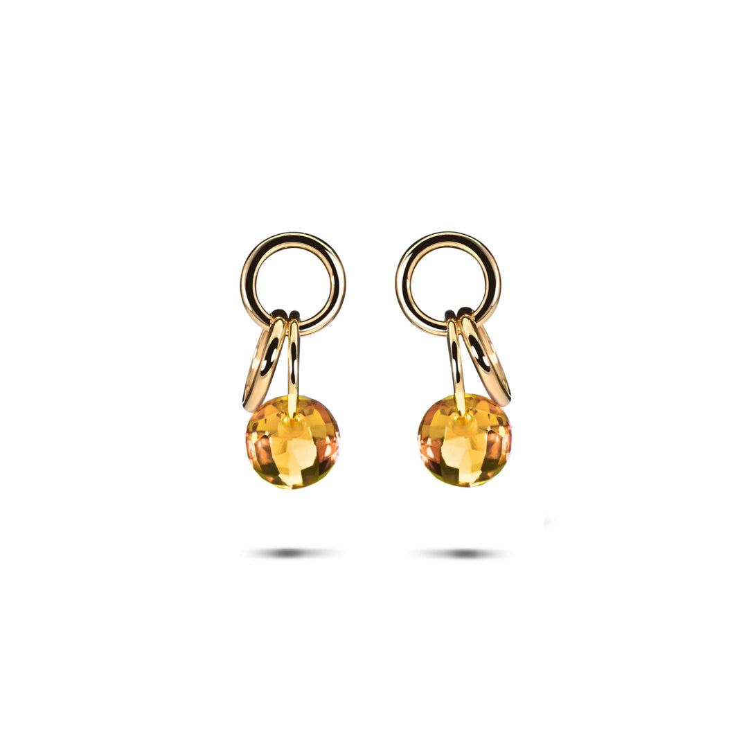 Mini Charmer Earrings with Citrine in 18K Gold