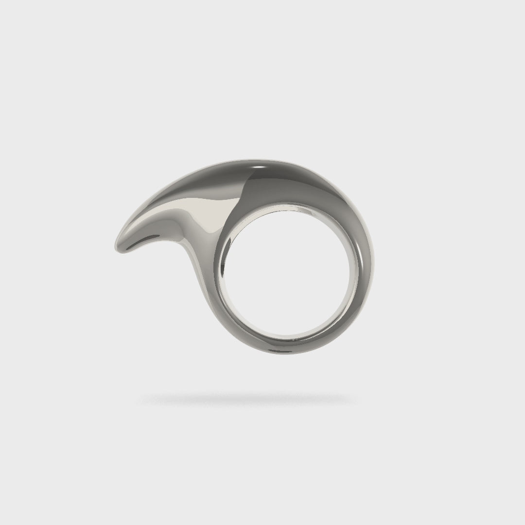 Medium Crescent Ring Silver