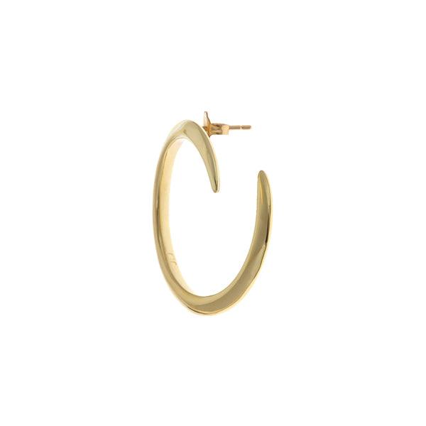 Split Frontal Medium Hoop Earrings Gold Bronze