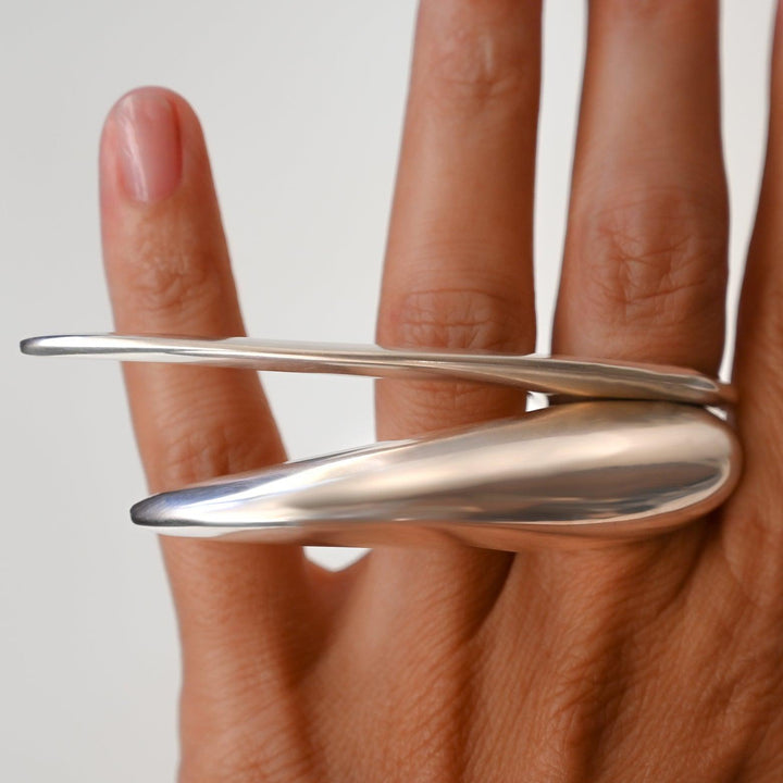 Aligned Silver Ring Stack