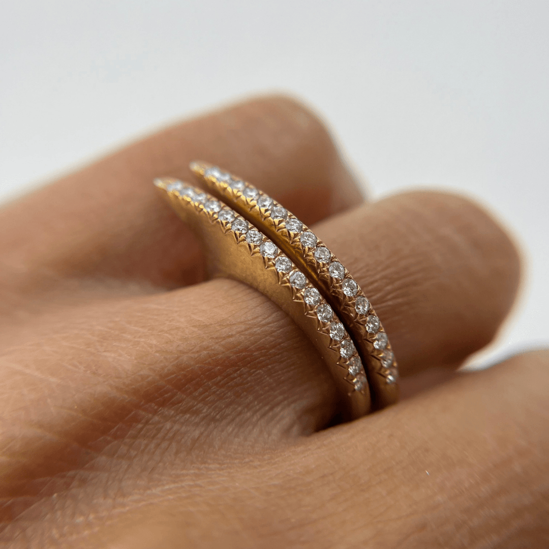 Flow Stack Double Diamond 18K