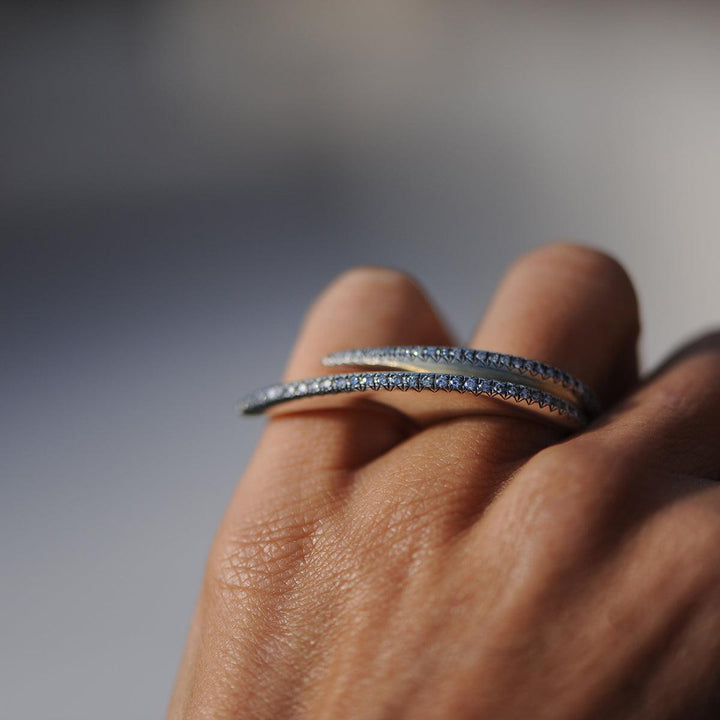 Medium Diamond Ridge Slice Silver