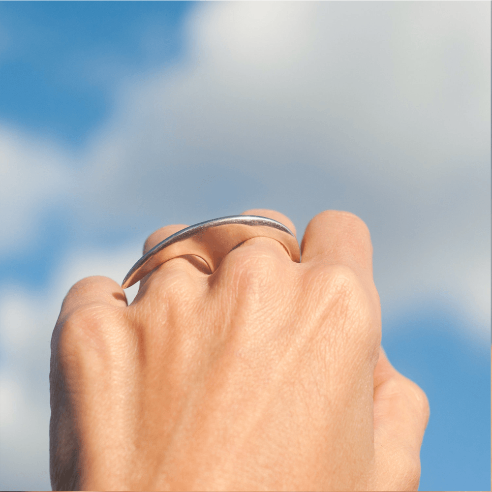 Medium Slice Ring Silver