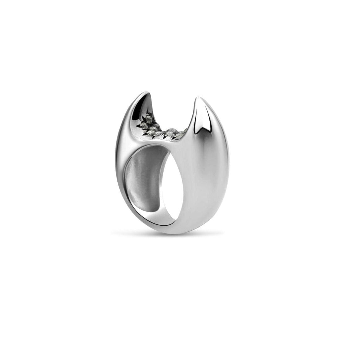 Horus Double Horn Moss Ring