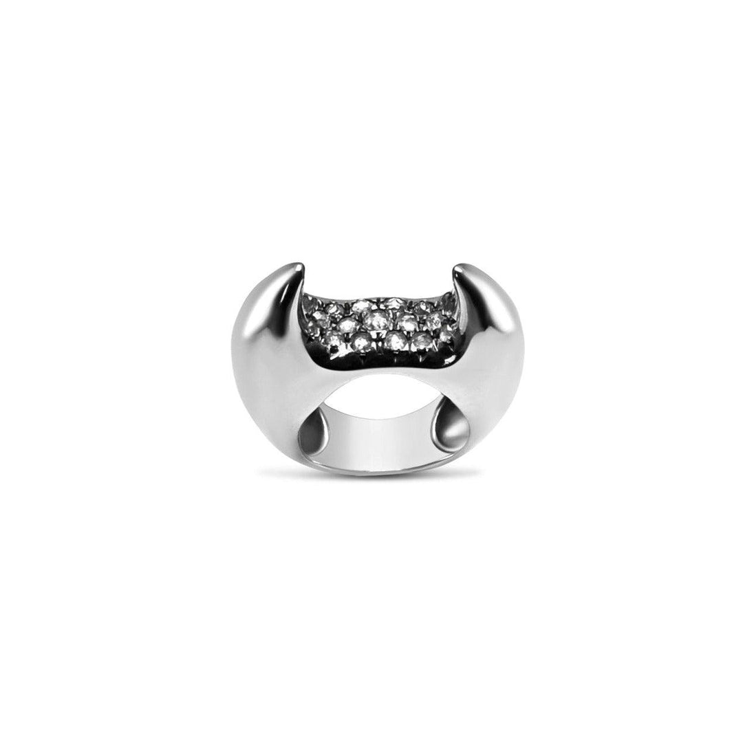 Horus Double Horn Moss Ring