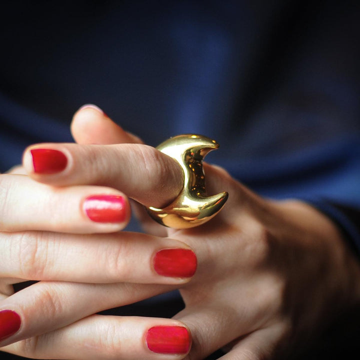 Horus Double Horn Ring 18K