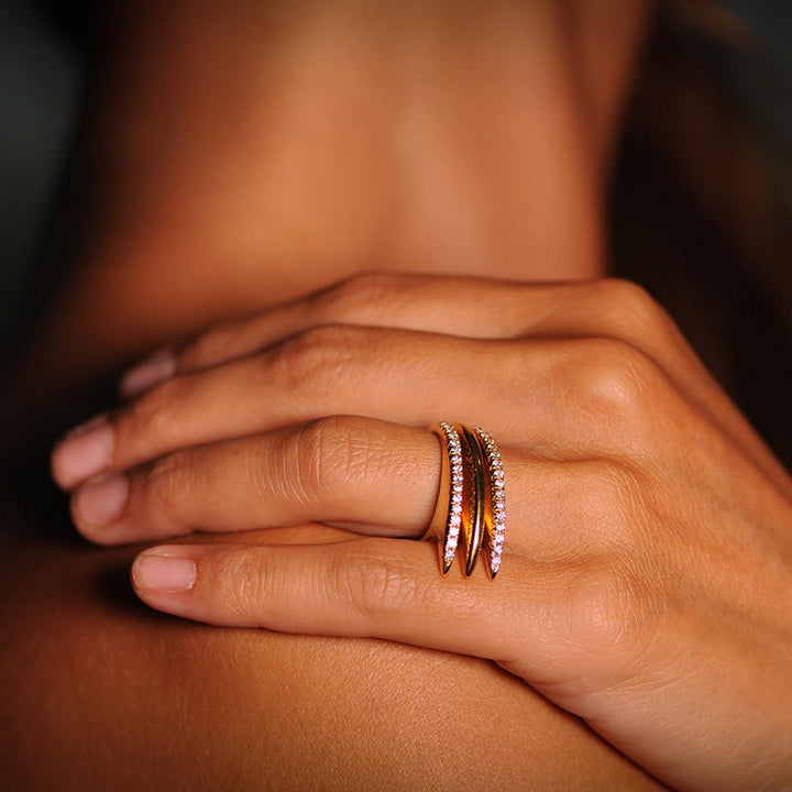Wave Stack Double Diamond 18K