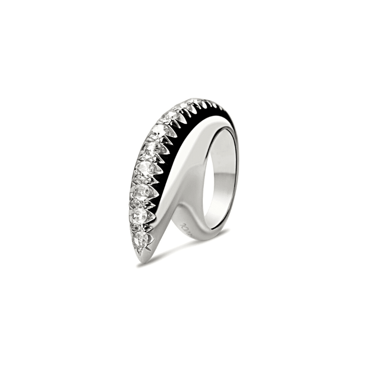 Large Crescent Diamond Ring - Dragon Tail