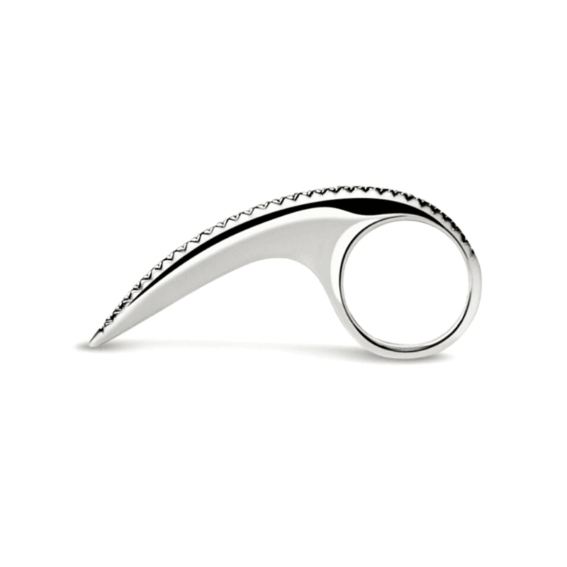 Large Diamond Slice Ring Silver