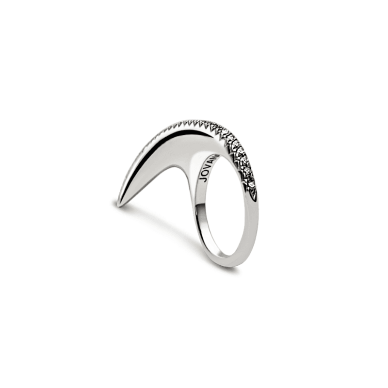 Large Diamond Slice Ring Silver