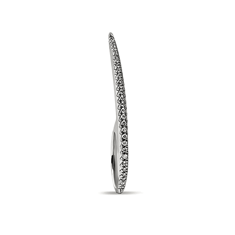 Large Diamond Slice Ring Silver