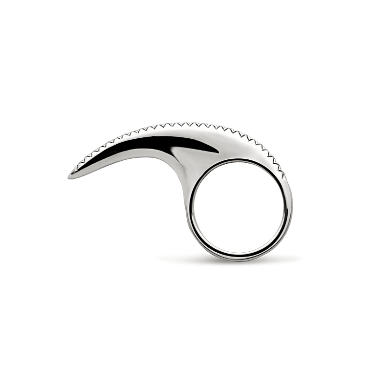 Medium Diamond Ridge Slice Silver