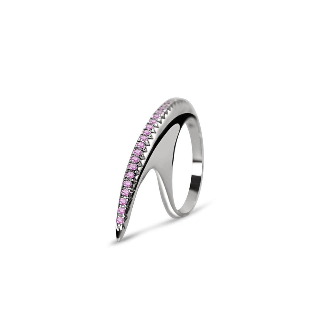 Medium Pave Slice Silver