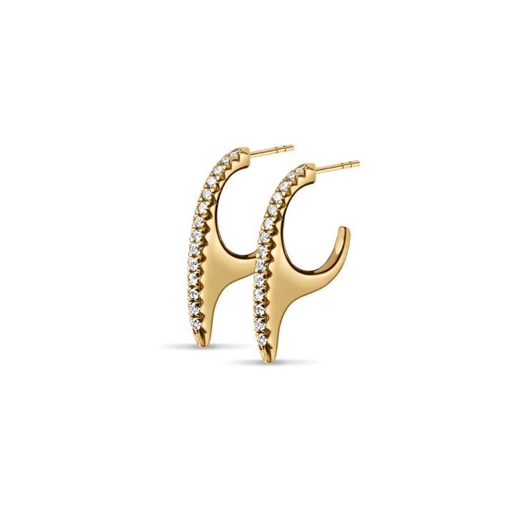 Small Slice Diamond Hoops 18K