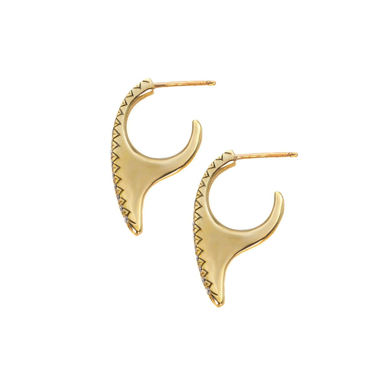 Small Slice Diamond Hoops 18K