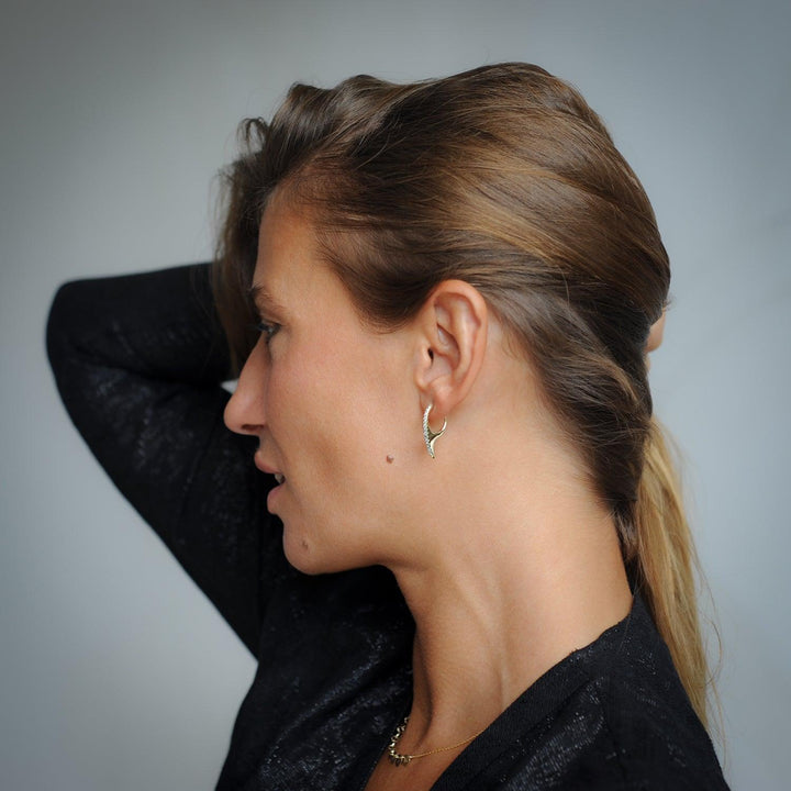 Small Slice Diamond Hoops 18K