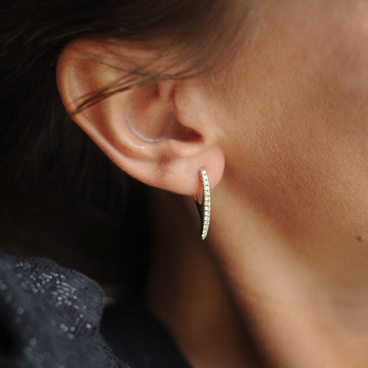Small Slice Diamond Hoops 18K
